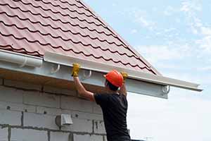 White Half round gutter installation